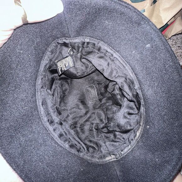 Coach Wool Blend Bucket Hat Black W/Gold Button Size Small P/S EUC - Picture 5 of 7